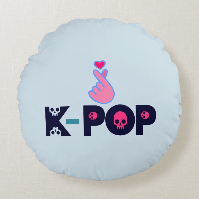 ♥I Love KPop Fabulous Soft and Wrinkle-free Round Pillow (Front)
