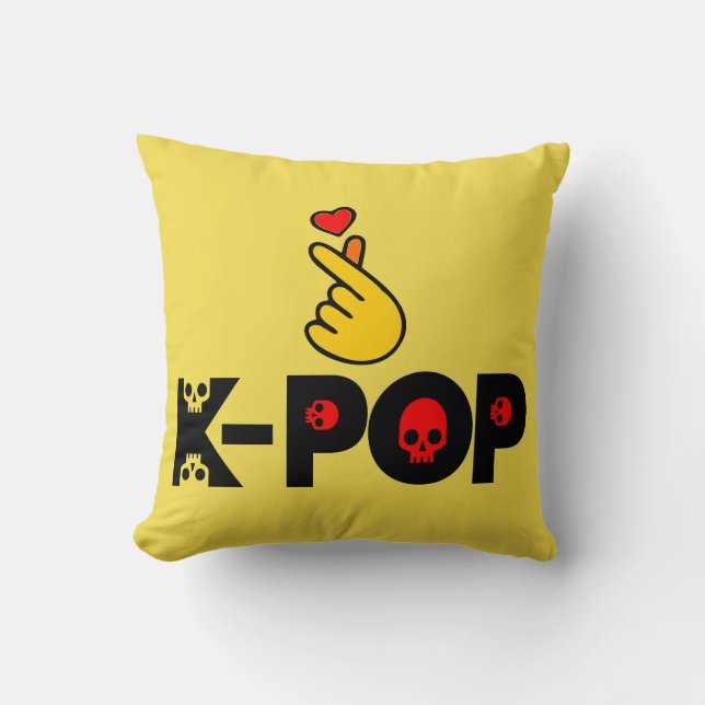 ♥I Love KPop Fabulous Soft and Wrinkle-free Throw Pillow (Front)
