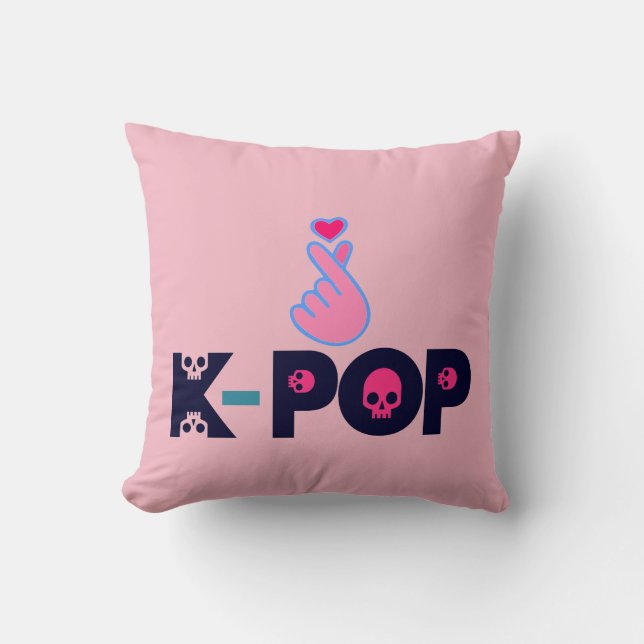 ♥I Love KPop Fabulous Soft and Wrinkle-free Throw Pillow (Front)