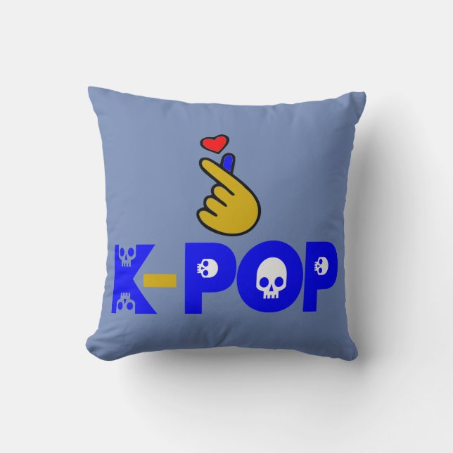♥I Love KPop Fabulous Soft and Wrinkle-free Throw Pillow (Front)
