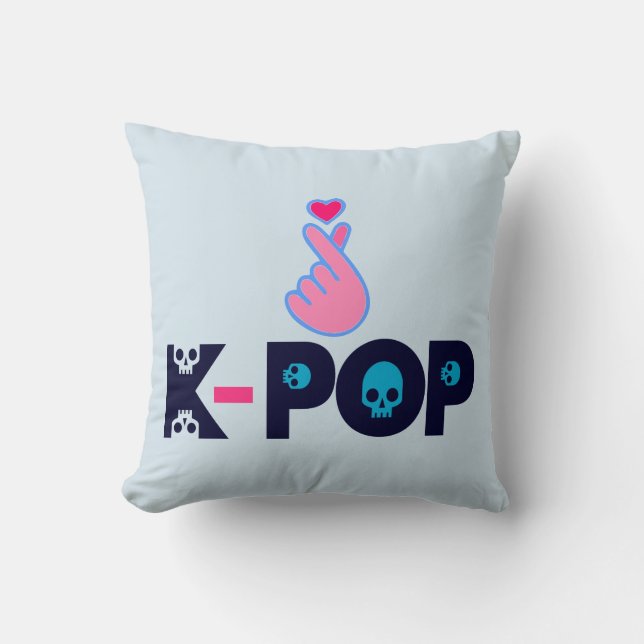 ♥I Love KPop Fabulous Soft and Wrinkle-free Throw Pillow (Front)