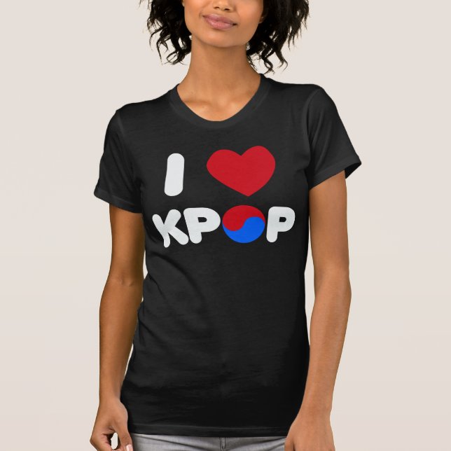 I love kpop shirt (dark) (Front)