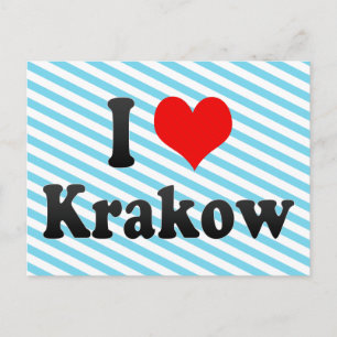 I Love Krakow, Poland Postcard