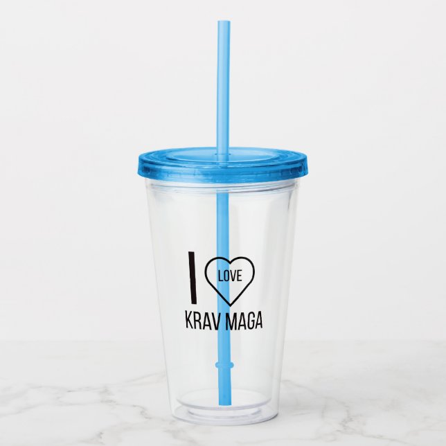 I LOVE KRAV MAGA ACRYLIC TUMBLER (Front)