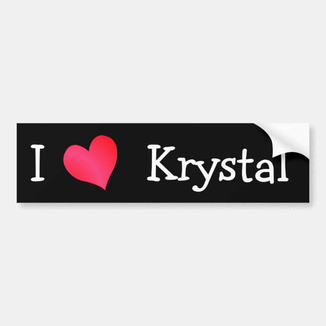 I Love Krystal Bumper Sticker (Front)