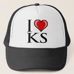 I Love KS - Kansas Trucker Hat