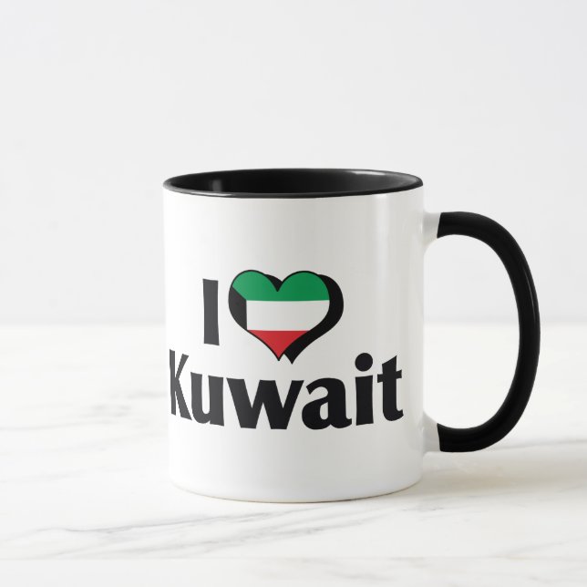 I Love Kuwait Flag Mug (Right)