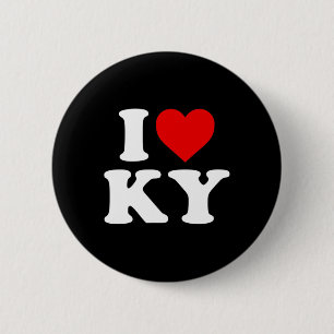 I Love Ky Heart Kentucky  2 Inch Round Button
