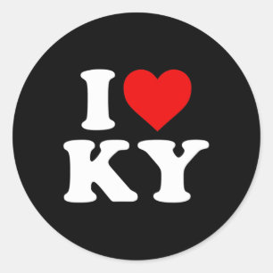 I Love Ky Heart Kentucky Classic Round Sticker
