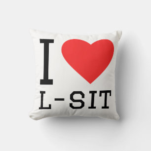 I love l-sit throw pillow