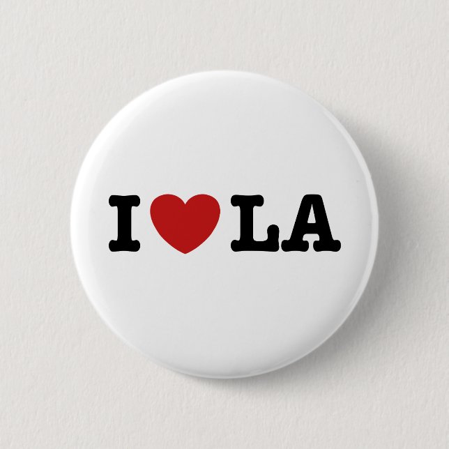 I Love LA 2 Inch Round Button (Front)