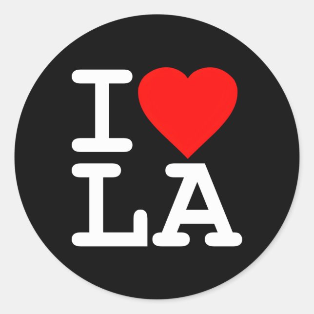 I Love La Los Angeles Classic Round Sticker (Front)