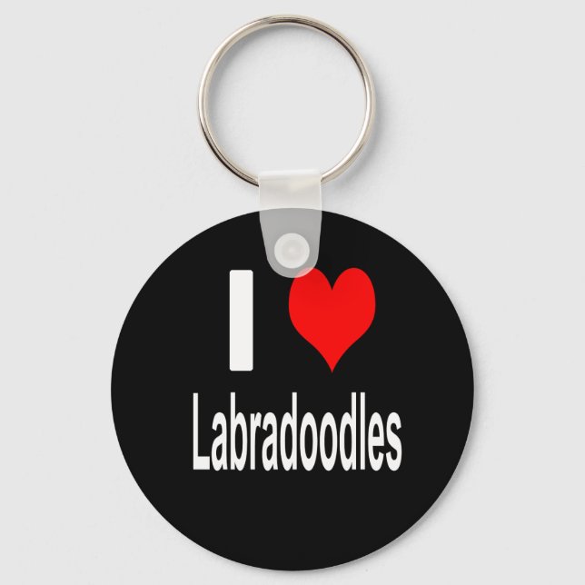 I Love Labradoodles Keychain (Front)