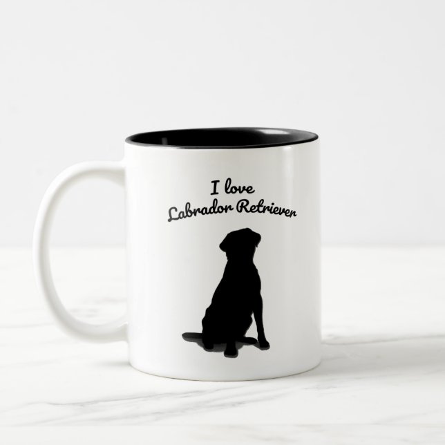 I Love Labrador Retriever Two-Tone Coffee Mug (Left)