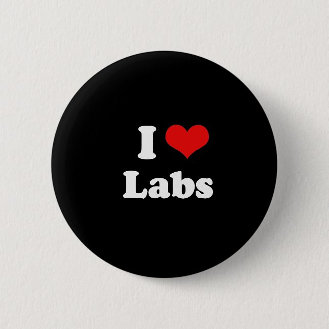 I Love Labs 2 Inch Round Button (Front)