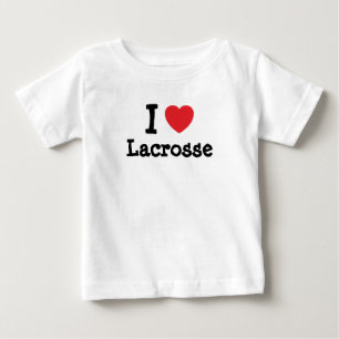 I love Lacrosse heart custom personalized Baby T-Shirt