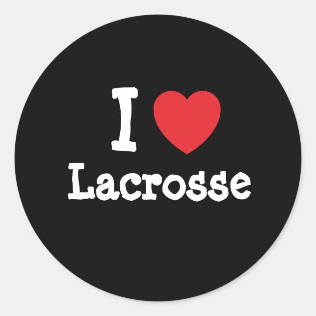 I love Lacrosse heart custom personalized Classic Round Sticker (Front)