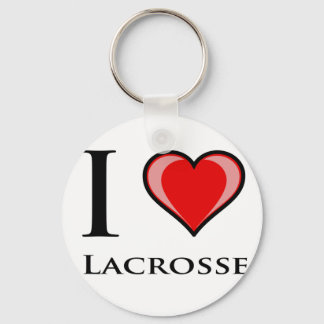 I Love Lacrosse Keychain