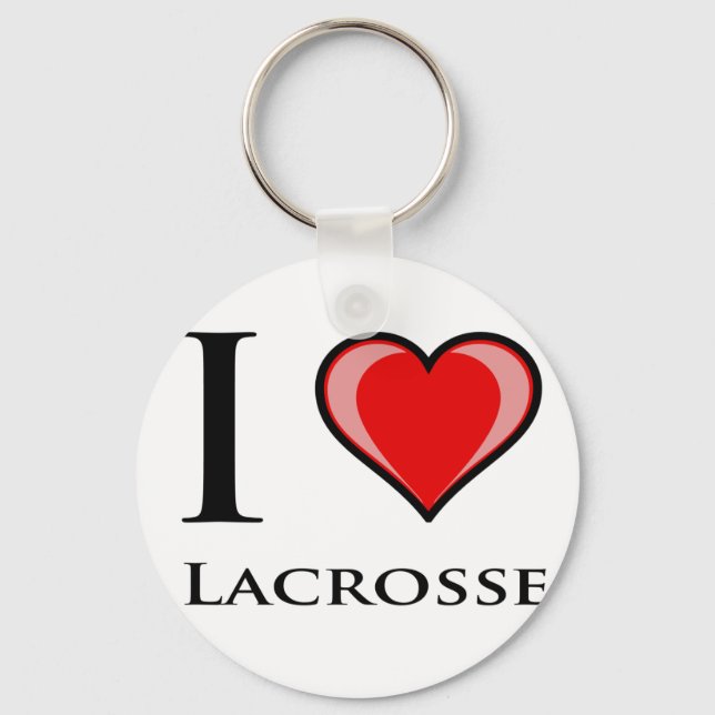 I Love Lacrosse Keychain (Front)