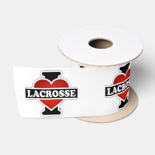I Love Lacrosse Satin Ribbon
