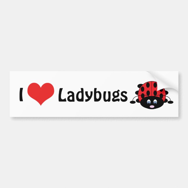 I Love Ladybugs Bumper Sticker (Front)