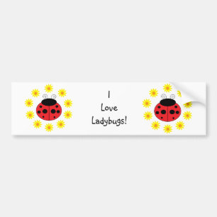 I Love Ladybugs Bumper Sticker