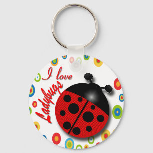 I Love Ladybugs Keychain