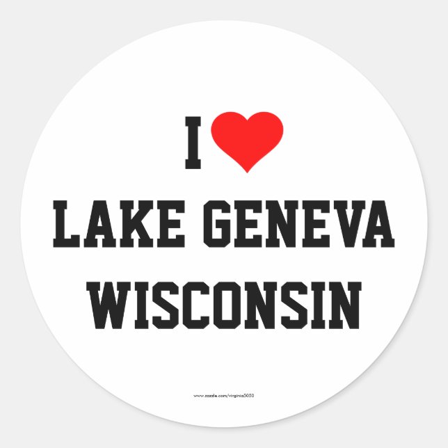I Love Lake Geneva, Wisconsin stickers (Devant)