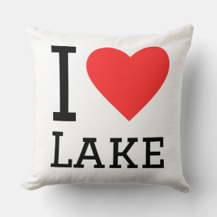 I love lake throw pillow