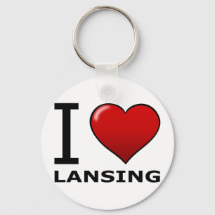 I LOVE LANSING,MI - MICHIGAN KEYCHAIN