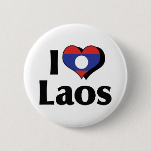 I Love Laos Flag 2 Inch Round Button