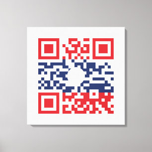 I Love Laos (Khoy Huk Lao) Flag QR Code   Lao Geek Canvas Print