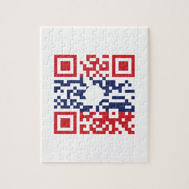 I Love Laos (Khoy Huk Lao) Flag QR Code | Lao Geek Jigsaw Puzzle (Vertical)