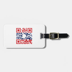 I Love Laos (Khoy Huk Lao) Flag QR Code   Lao Geek Luggage Tag