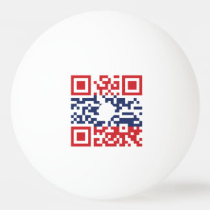 I Love Laos (Khoy Huk Lao) Flag QR Code Lao Geek Ping Pong Ball