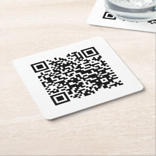 I Love Laos (Khoy Huk Lao) Flag QR Code   Lao Geek Square Paper Coaster