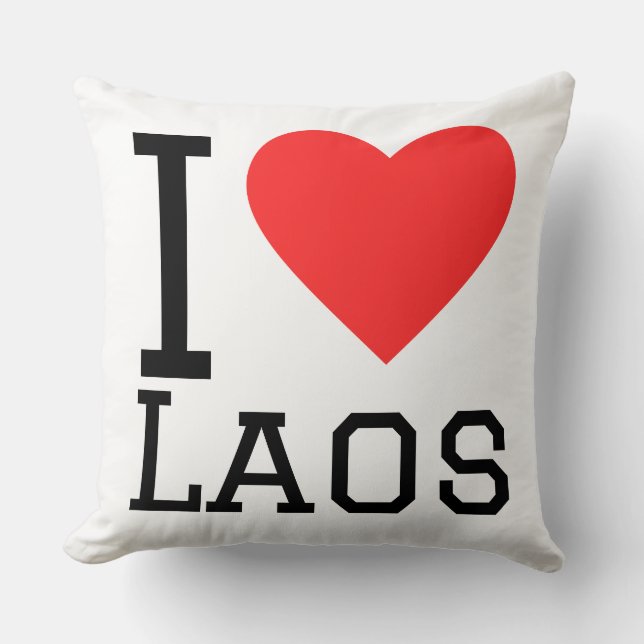 I love Laos  Throw Pillow (Front)