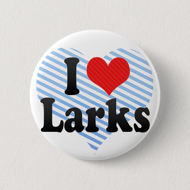 I Love Larks 2 Inch Round Button (Front)