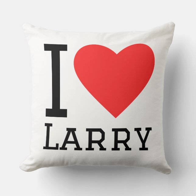 I love larry throw pillow (Front)