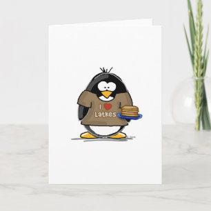 I Love Latkes Penguin Card