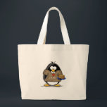 I Love Latkes Penguin Large Tote Bag<br><div class="desc">A fun holiday penguin just for the Hanukkah. Show off your holiday spirit with this cute latke loving penguin.</div>