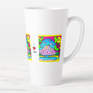 I Love Latte -psychedelic mountain, stream & trees Mug