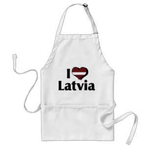 I Love Latvia Flag Standard Apron