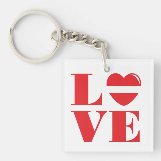 I love Latvia Keychain (Front)