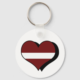 I Love Latvia Keychain