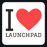 I love launchpad  square sticker<br><div class="desc">I love launchpad ,  for tech lovers</div>