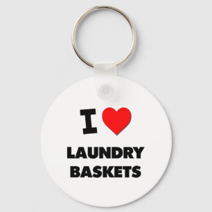I Love Laundry Baskets Keychain