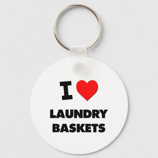 I Love Laundry Baskets Keychain (Front)
