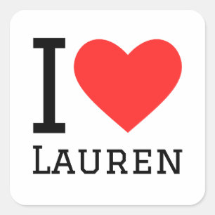 I love Lauren Square Sticker