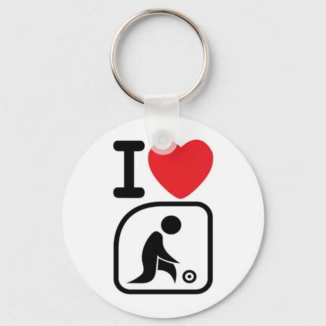 I love lawn bowls keychain (Front)